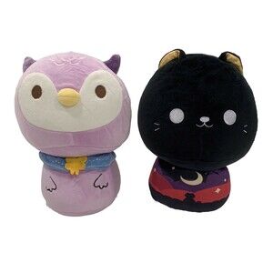 Mewaii Mushroom Family Plush: Evening Star Kitten Kawaii & Purple Owl Kawaii 8”